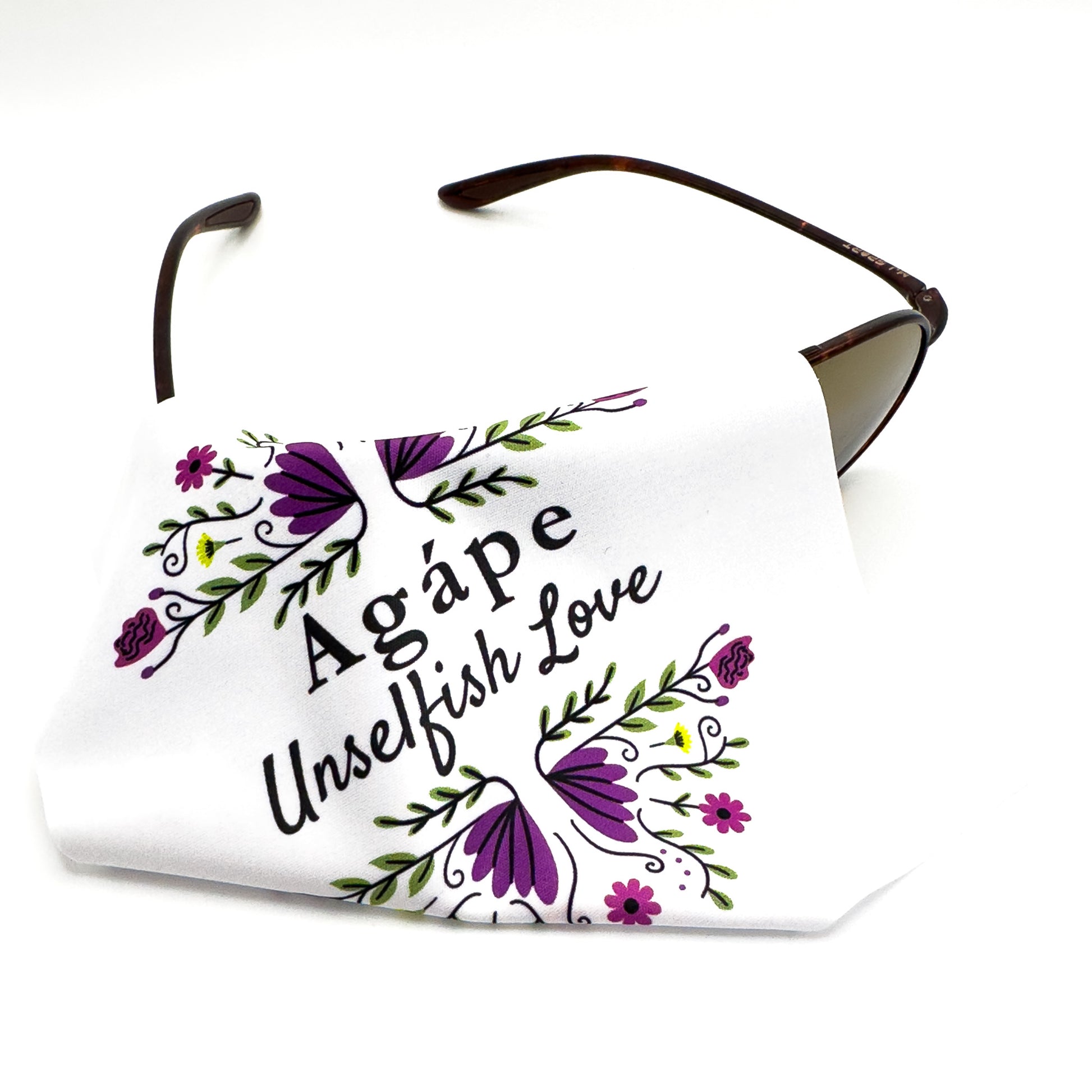 Agape Microfiber Cloth with sunglasses