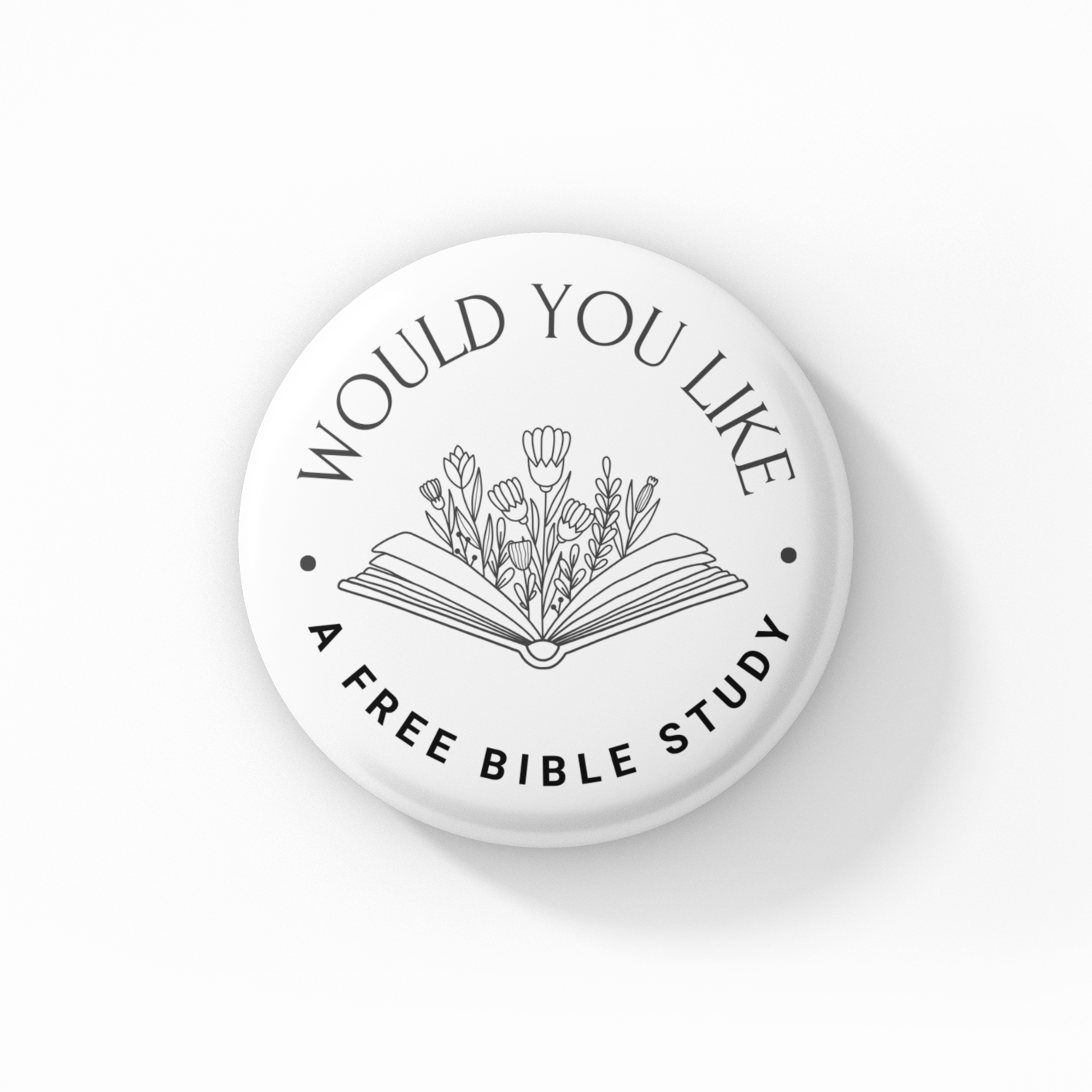 Flower Garden Bible Button Pin