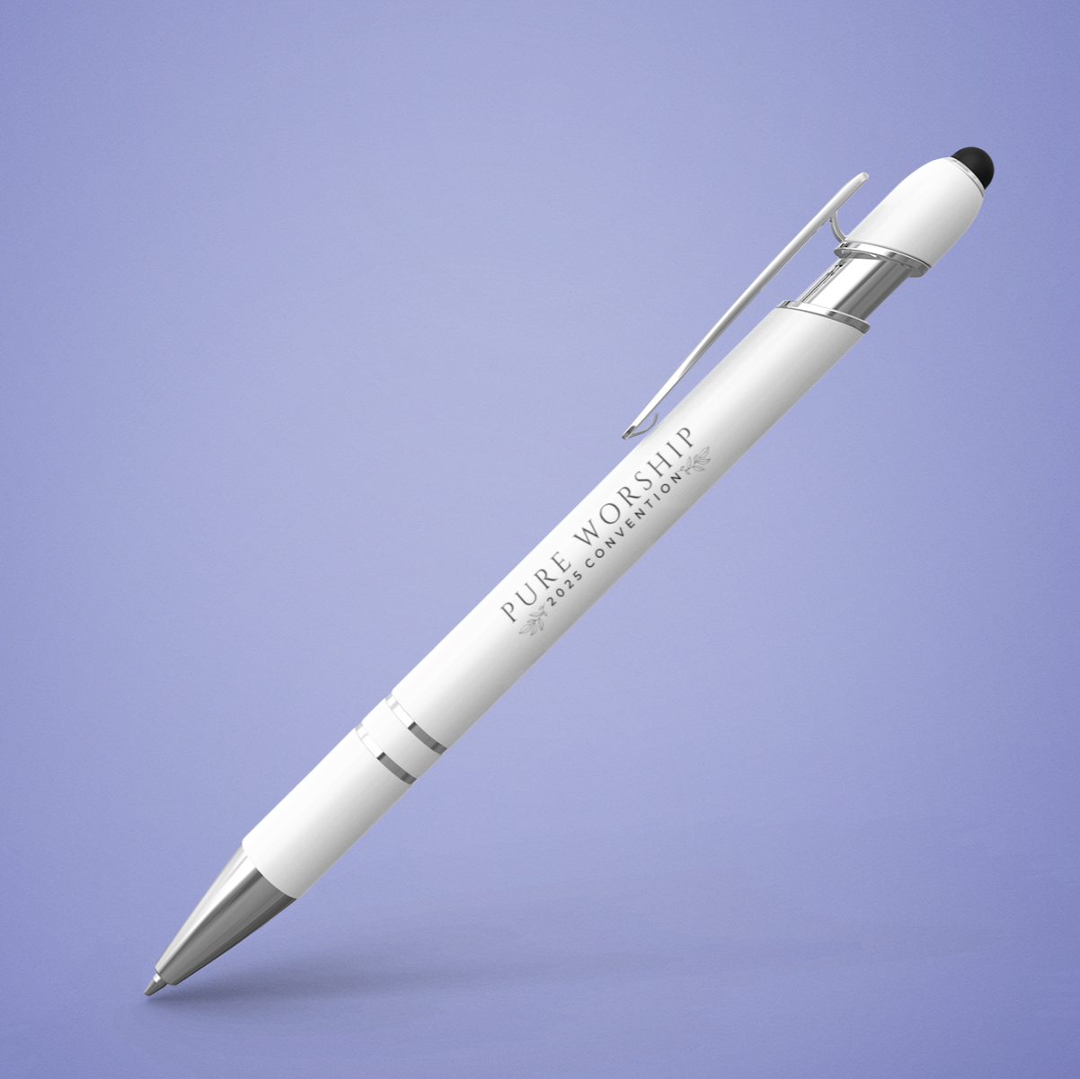 Pure Worship Pen with Stylus Purplebg