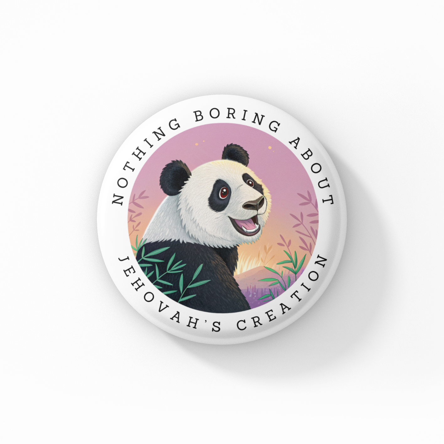 Bamboo the bear button pin