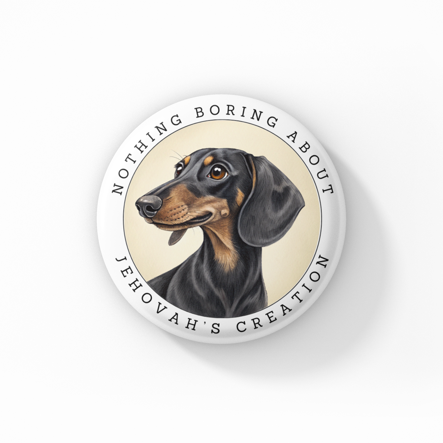Freddles the Dachshund Button Pin