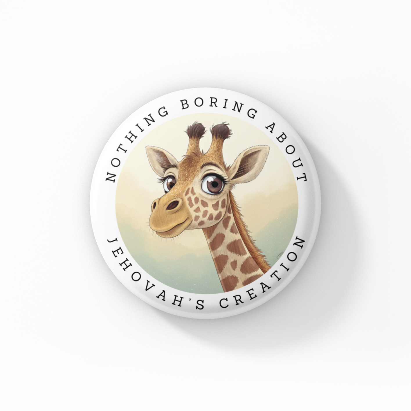 Ginger the Giraffe button pin