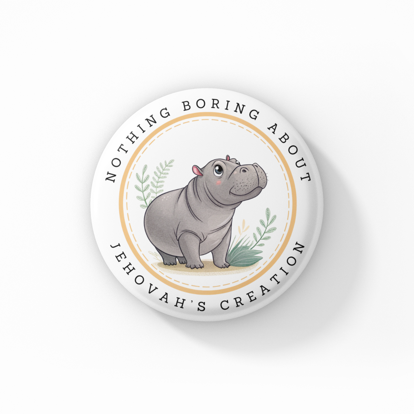 Hazel the Baby Hippo button pin