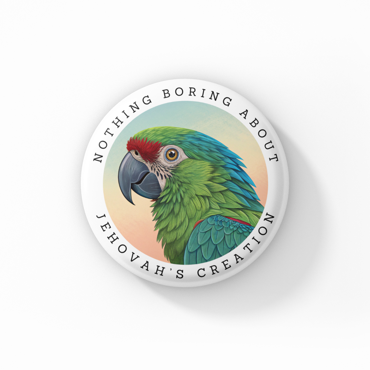 Mango the Macaw Button Pin