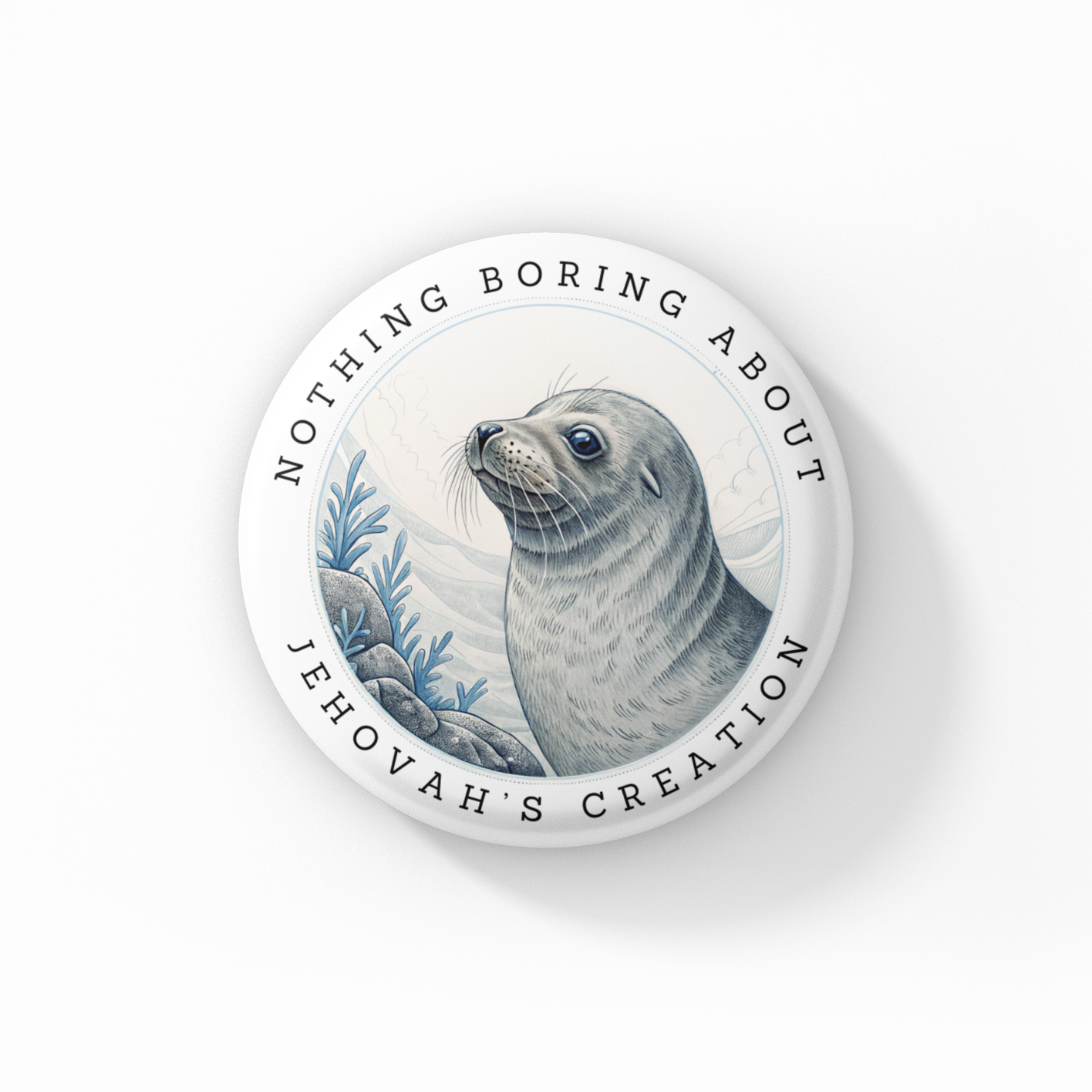 Sea Doggo the Seal button pin