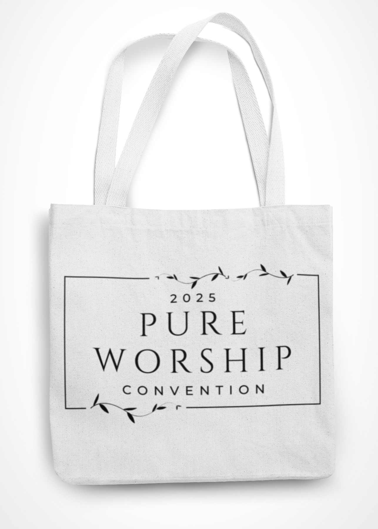 pure worship canvas tote