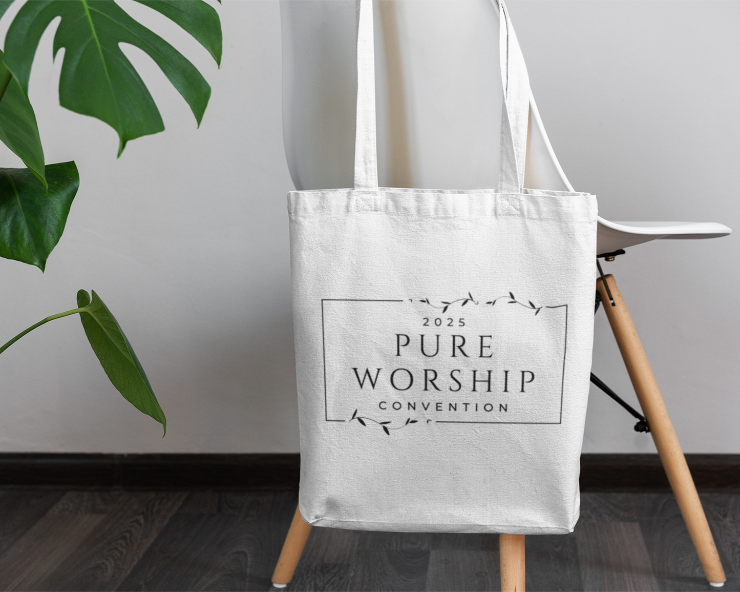 pure worship canvas tote