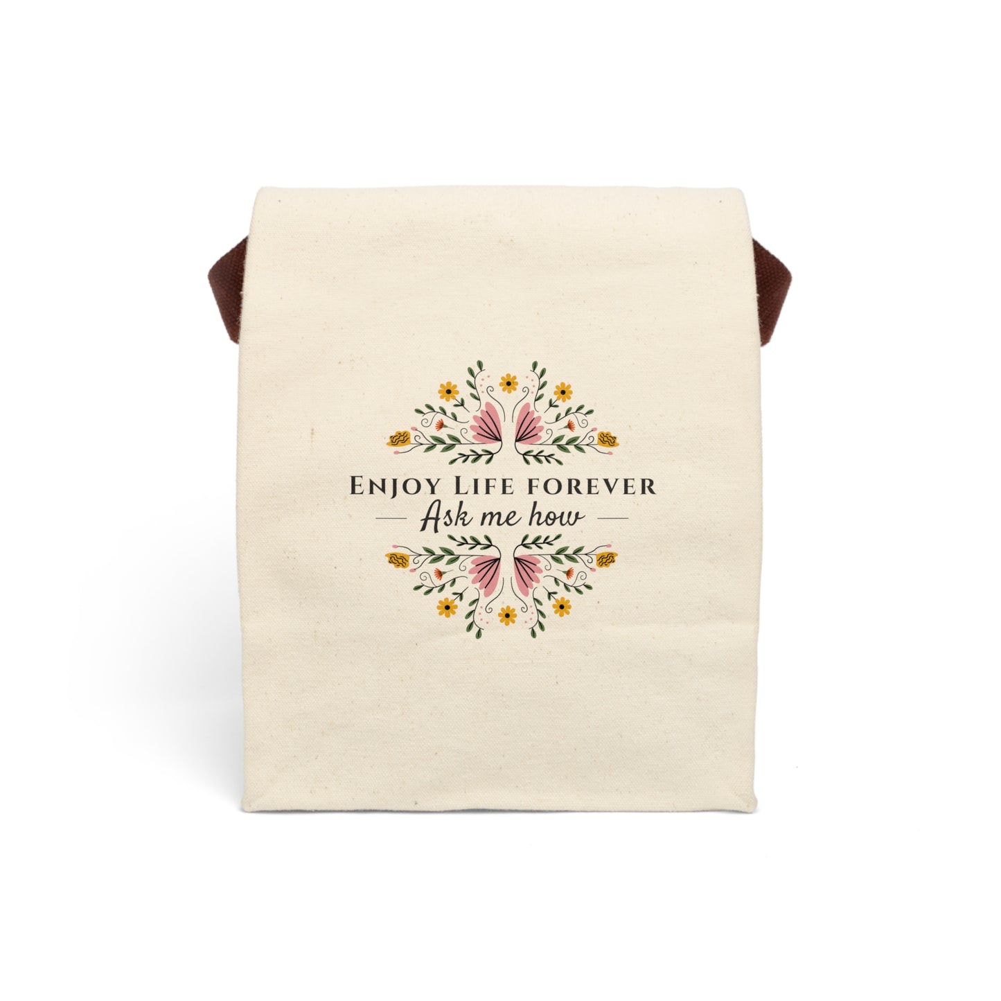 Enjoy Life Forever Conversation Starter - Canvas Lunch Bag