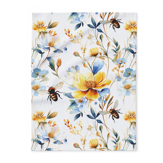 Meeting Lap Blanket - Blue and Yellow Floral