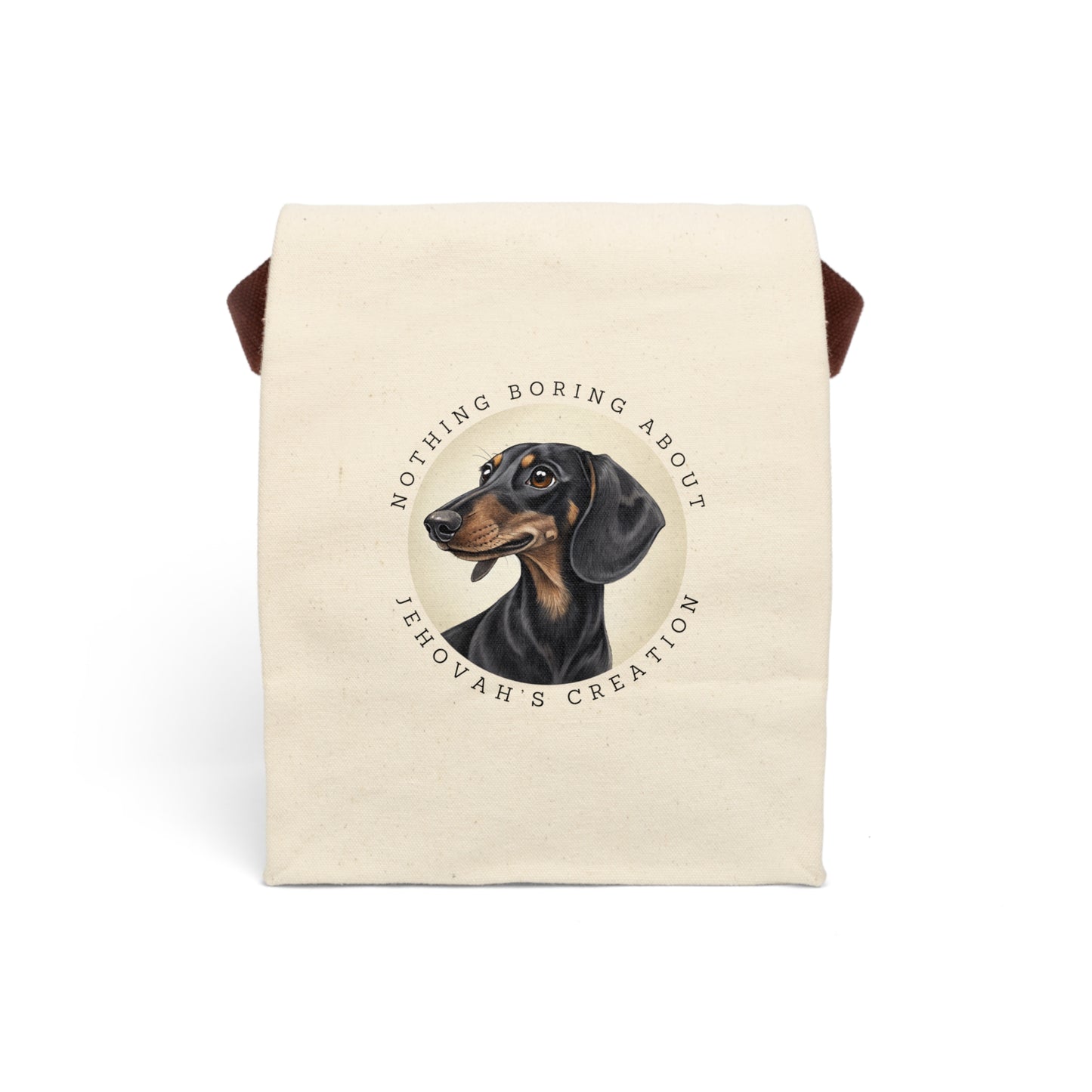 Freddles the Dachshund Canvas Lunch Bag