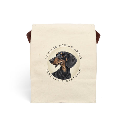 Freddles the Dachshund Canvas Lunch Bag