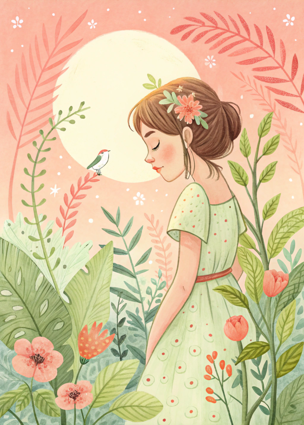 Girl in a garden
