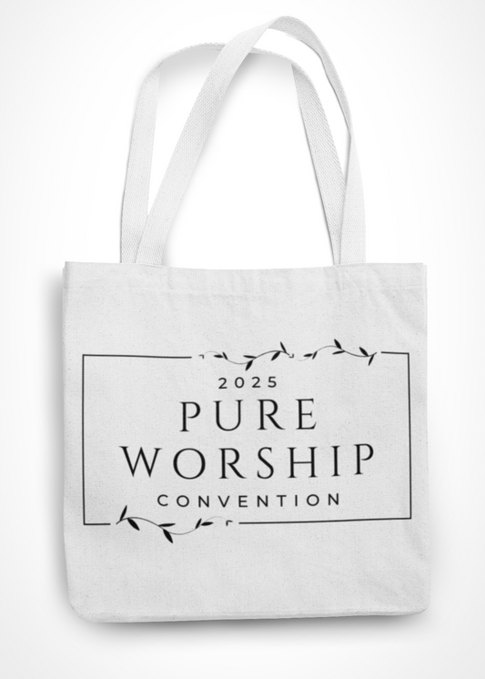 pure worship canvas tote